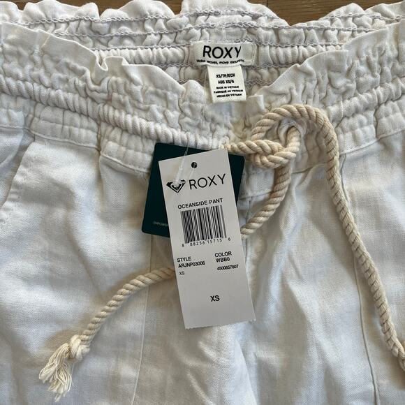 ROXY Oceanside Linen Blend White Pants XS - Picture 6 of 8